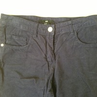 Dark Blue Corduroy Skinny Jeans - Thumbnail 1