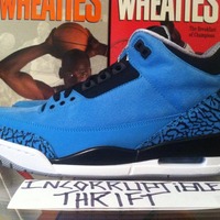 Powder Blue Air Jordan 3's - Thumbnail 1