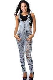 Distressed denim one piece 