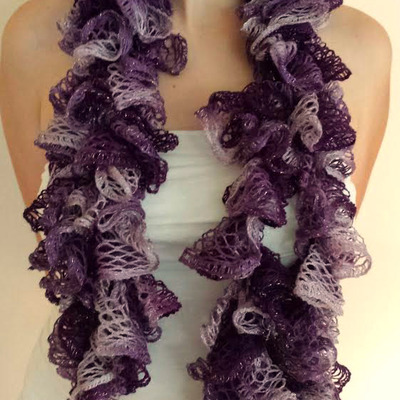 Royal violet ruffle scarf, 
