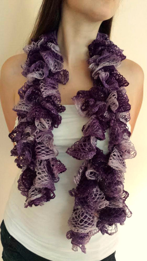 Royal Violet Ruffle Scarf, 