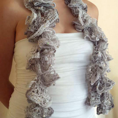 Cigun gray gigun ruffle scarf