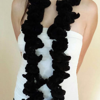 Black ruffle scarf
