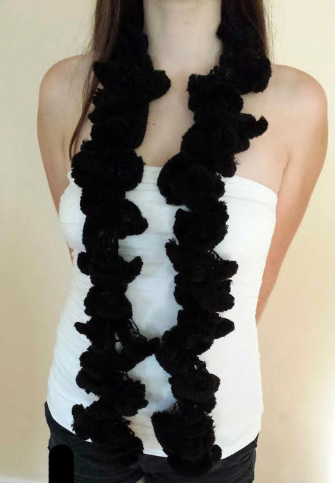 Black Ruffle Scarf