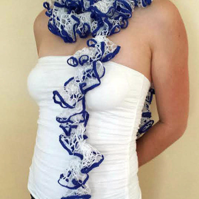 Greek aegean style ruffle scarf