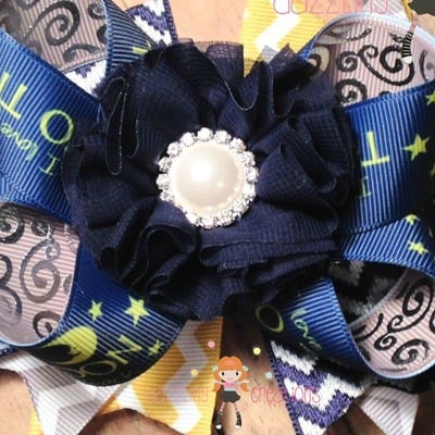 Love you to the moon and back hair bow/boutique bow/hair clip/girls bows
