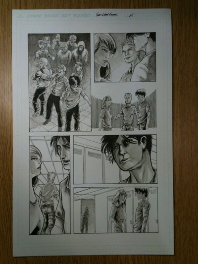 Yuri Page 25 Sequential Production Page - Pen and Ink with Inkwash