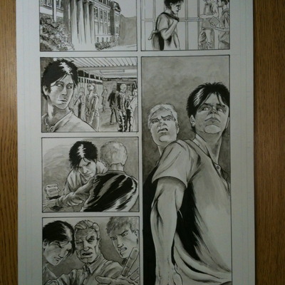 Yuri page 24 sequential production page - pen and ink with inkwash