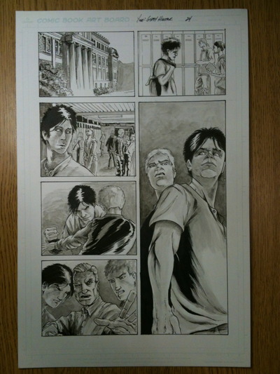 Yuri Page 24 Sequential Production Page - Pen and Ink with Inkwash