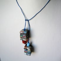 Necklace - Lariat - Rescued Paper and Glass Beads
