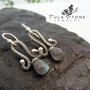 Dainty Coiled Sterling and Labradorite Dangle Earrings-1