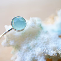 sea dream - aqua chalcedony ring. faceted gemstone ring. silver ring.