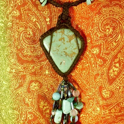 Turquoise triangle necklace choker