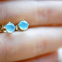 cloud 9 - 4mm blue chalcedony earrings. gemstone studs. sterling silver studs-1