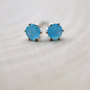 cloud 9 - 4mm blue chalcedony earrings. gemstone studs. sterling silver studs-2