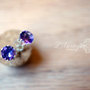 plumeria - african amethyst earrings. amethyst studs. gemstone studs.-3