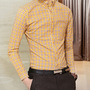 New Fashion Slim Long Sleeves Causal Shirts 918SJ-F87-66-Yellow-2