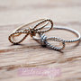 tied no.6 - skinny twisted rope bow rings. silver bow ring. dainty bow rings. silver or gold-3