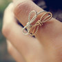 tied no.6 - skinny twisted rope bow rings. silver bow ring. dainty bow rings. silver or gold-4