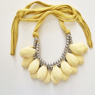 Pastel yellow statement necklace