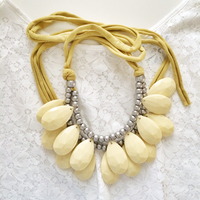 Pastel Yellow Statement Necklace - Thumbnail 1