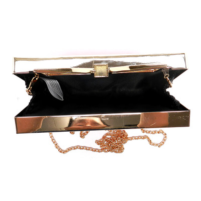 Vanity fair gold metal frame clutch bag