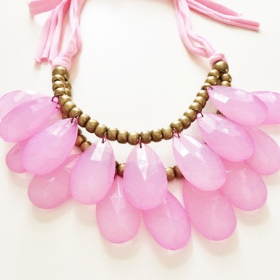 Pale pink statement necklace