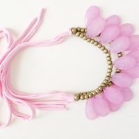 Pale Pink Statement Necklace - Thumbnail 1