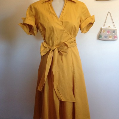  **reserved** mustard collared dress
