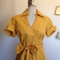  **RESERVED** Mustard Collared Dress - Thumbnail 1