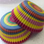 RAINBOW Pattern Red Color PARTY TIME Paper Cupcake Baking Cup Liners 100 Count - Thumbnail 3