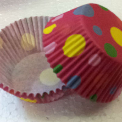 Red polka dot cute design paper cupcake use baking cup liners 100 count mold