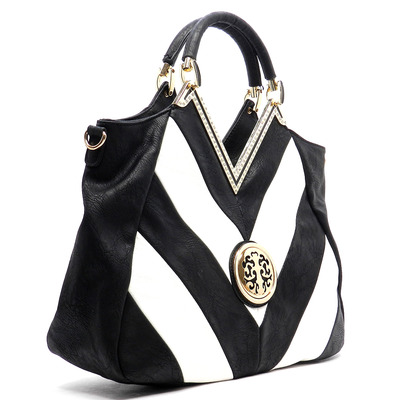 Victory fashion v top handle tote