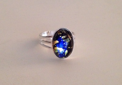 Blue Fire Opal Ring