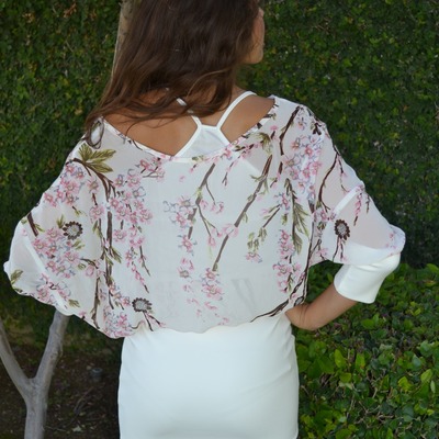 Cherry blossom dolman sleeve dress
