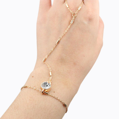 Crystal beaded fashion bracelet & ring set