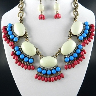 Beaded fringe necklace