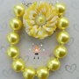 Yellow Pearl Chunky Necklace/Lemon Inspired/Flower Rhinestone Center Headband/Girls Jewerly/Girls Hair Clips/Photo Props-3