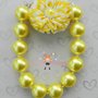 Yellow Pearl Chunky Necklace/Lemon Inspired/Flower Rhinestone Center Headband/Girls Jewerly/Girls Hair Clips/Photo Props-4