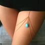 Blue Aura Thigh Chain (Gold) - Thumbnail 1