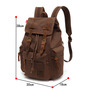 Useful Vintage Brown Scrub Canvas Backpack -4