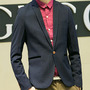 Fashion Cotton Korean Style Plain Men Suit Jackets 918SJ-F112-138-Navy Blue-1