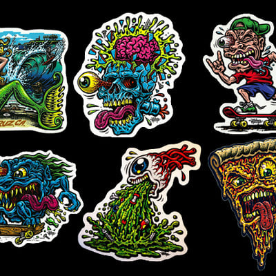 Large sticker pack with 10 full color shaped vinyl stickers with exras - Thumbnail 3