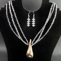 Swarovski Crystal and Driftwood Necklace and Earring Set - Thumbnail 1