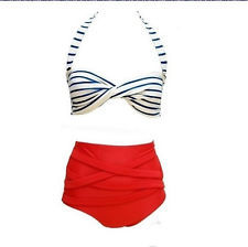 Sexy retro pinup rockabilly vintage high waist bikini swimsuit