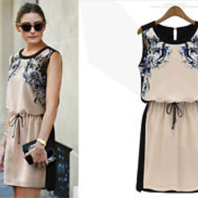  chiffon sleeveless floral evening party short sexy dress 