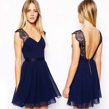 Sexy sleeveless backless chiffon mini dress