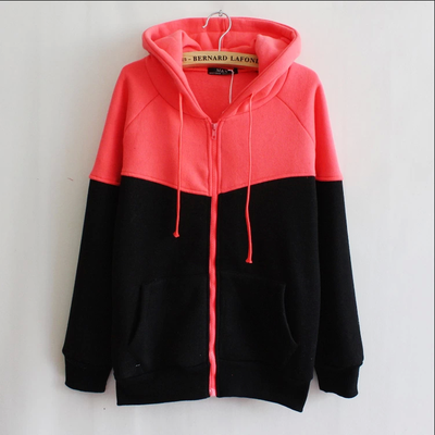 Mixed colors hooded sweater 