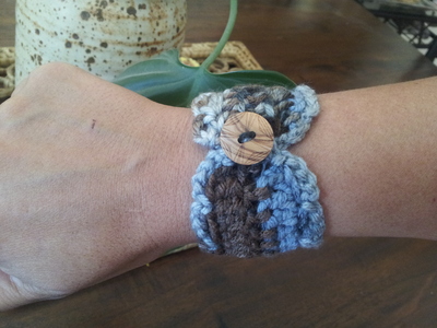 Cuff Crochet Bracelet - Blue Multi