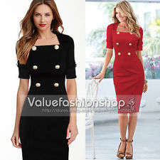 Vintage square neck tunic pencil dress 